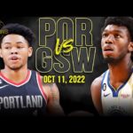 Golden State Warriors vs Portland Trail Blazers Full Game Highlights | Oct 11, 2022 | FreeDawkins